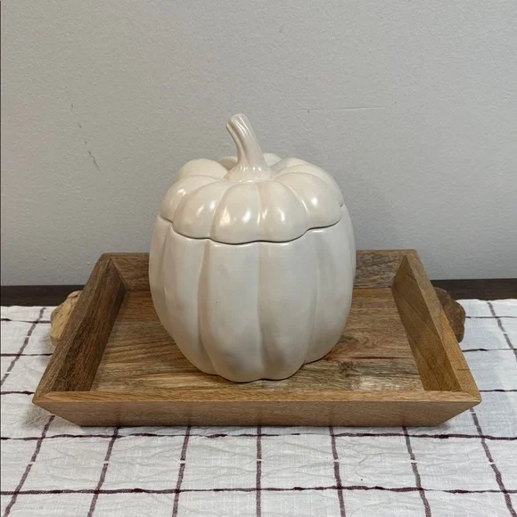 Hearth & Hand with Magnolia Wooden Tray with Beaded Garland - Picture 3 of 8